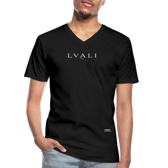 LVALI Men's V-Neck T-Shirt - black