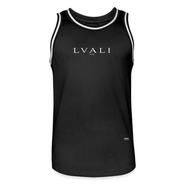 LVALI BW Men's Basketball Jersey - black/white