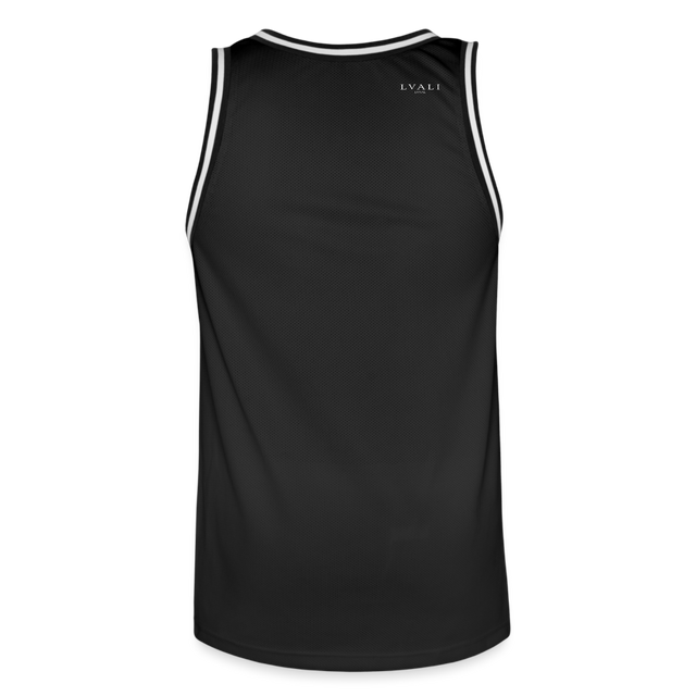 LVALI BW Men's Basketball Jersey - black/white