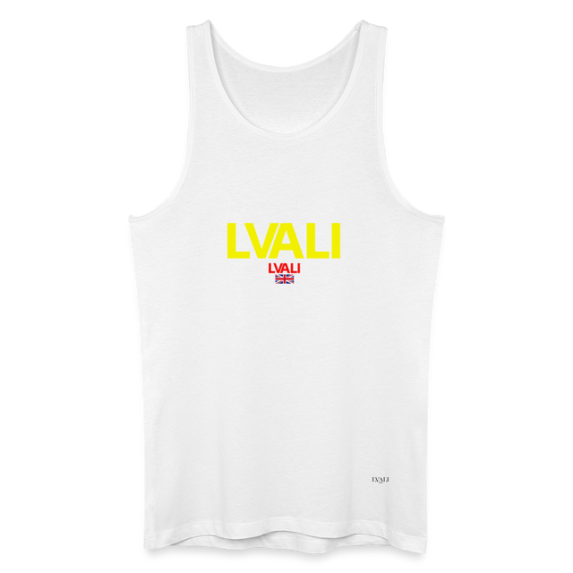 LVALI Brit Ripped Men’s Organic Tank Top - white