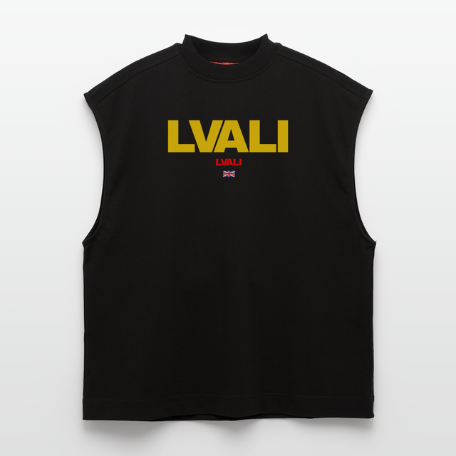 LVALI Bold Heavyweight Oversized Organic Tank Top - SOLID BLACK