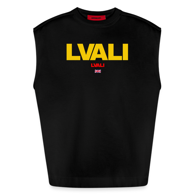 LVALI Bold Heavyweight Oversized Organic Tank Top - SOLID BLACK