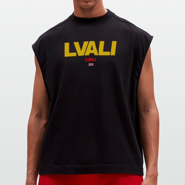 LVALI Bold Heavyweight Oversized Organic Tank Top - SOLID BLACK