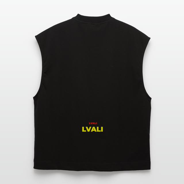 LVALI Bold Heavyweight Oversized Organic Tank Top - SOLID BLACK