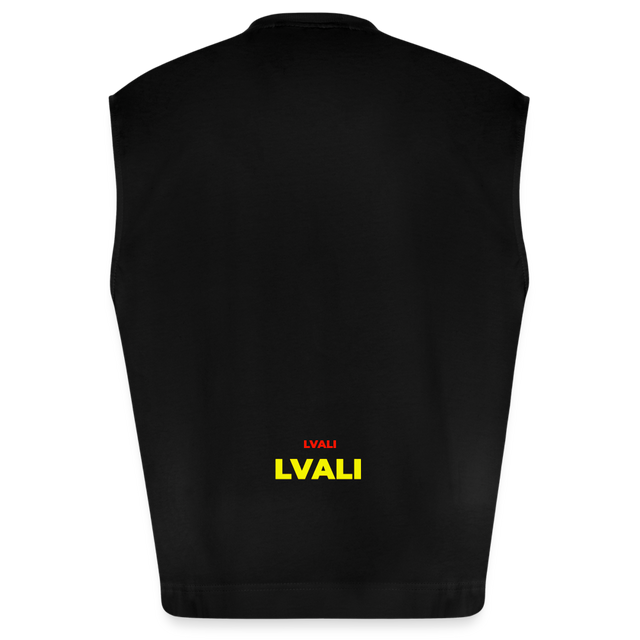 LVALI Bold Heavyweight Oversized Organic Tank Top - SOLID BLACK