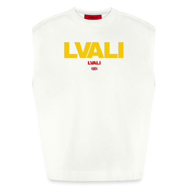 LVALI Bold Heavyweight Oversized Organic Tank Top - OFF WHITE