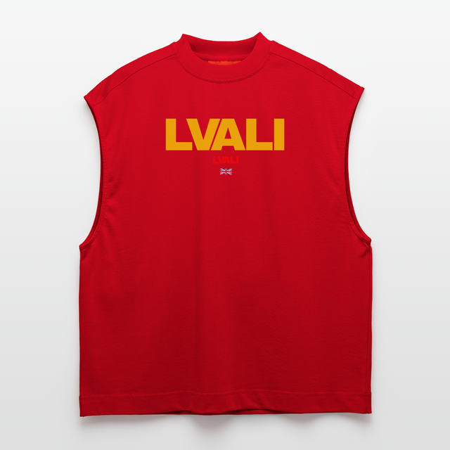 LVALI Bold Heavyweight Oversized Organic Tank Top - red