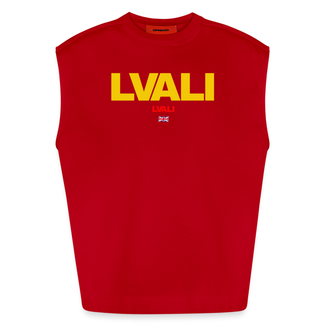 LVALI Bold Heavyweight Oversized Organic Tank Top - red