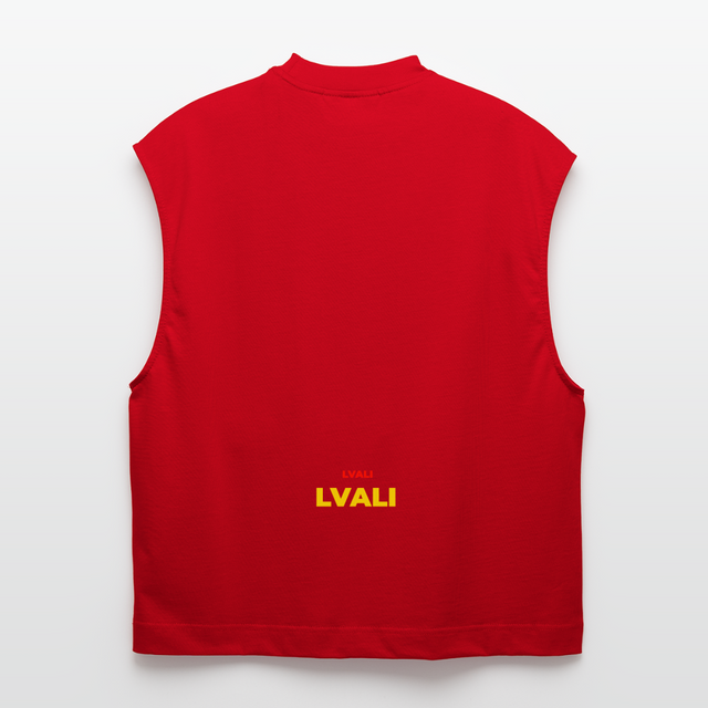 LVALI Bold Heavyweight Oversized Organic Tank Top - red