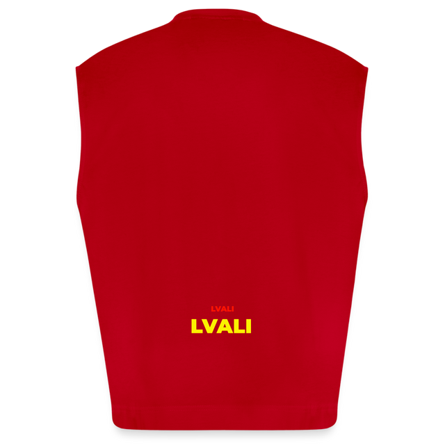 LVALI Bold Heavyweight Oversized Organic Tank Top - red