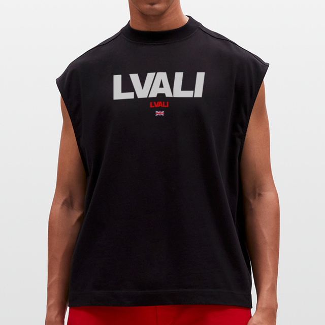 LVALI Bold Heavyweight Oversized Organic Tank Top - SOLID BLACK