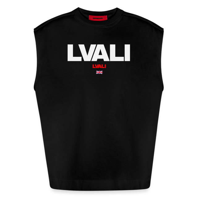 LVALI Bold Heavyweight Oversized Organic Tank Top - SOLID BLACK