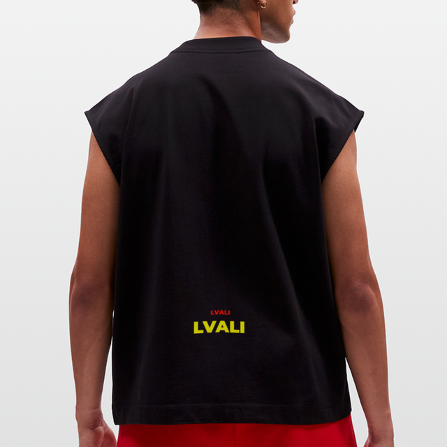 LVALI Bold Heavyweight Oversized Organic Tank Top - SOLID BLACK