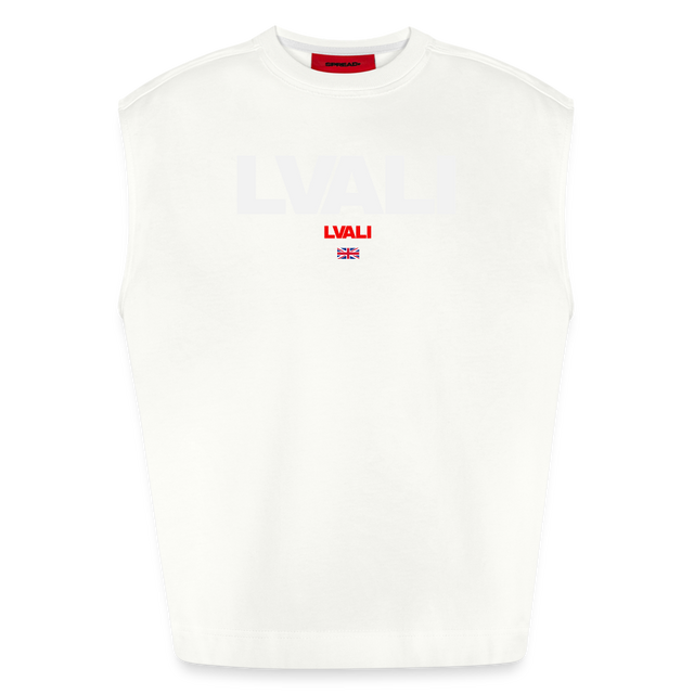 LVALI Bold Heavyweight Oversized Organic Tank Top - OFF WHITE